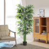 Artificial Bamboo Tree Plant, 1.8 m-Green Bamboo/ Black Pot - Image 4