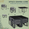 8 Seater Dining Cube Set Dining Table, 4 Chairs & 4 Footstools & Cushion, Grey - Image 4