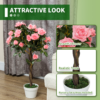 Artificial Camellia Tree Fake 21 Flowers & Nursery Pot Decor, 90cm - Image 4