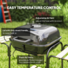 Outsunny Charcoal Barbecue Grill Portable BBQ with Lockable Lid, Vent - Image 5