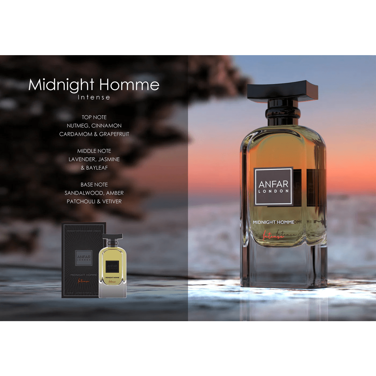 Anfar London Midnight Homme Intense for Men Extrait de Parfum 100ml Anfar London Midnight Homme Intense for Men Extrait de Parfum 100ml - Image 4