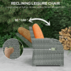 6 Piece Padded Outdoor Rattan Sofa Set with Recliner, Footstools and Table 6 Piece Padded Outdoor Rattan Sofa Set with Recliner, Footstools and Table