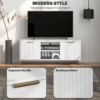 Modern TV Stand Cabinet with Living Room Storage, White