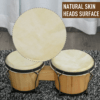 Wooden Bongo Drum Set w/ Sheepskin Drum Head 7.75" & 7" Tuning Wrench HOMCOM Wooden Bongo Drum Set w/ Sheepskin Drum Head 7.75" & 7" Tuning Wrench HOMCOM