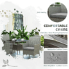 Outsunny Rattan Outdoor Dining Table and Chairs for 4, Light Grey Outsunny Rattan Outdoor Dining Table and Chairs for 4, Light Grey