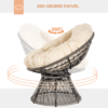360??Swivel Rattan Papasan Moon Bowl Chair Round Outdoor w/ Padded Outsunny 360??Swivel Rattan Papasan Moon Bowl Chair Round Outdoor w/ Padded Outsunny