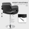 HOMCOM Adjustable Height Barstool Steel Pole PU Leather Bistro Home Kitchen HOMCOM Adjustable Height Barstool Steel Pole PU Leather Bistro Home Kitchen