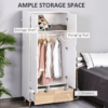 Particle Board 2-Drawer Wardrobe White/Oak Particle Board 2-Drawer Wardrobe White/Oak
