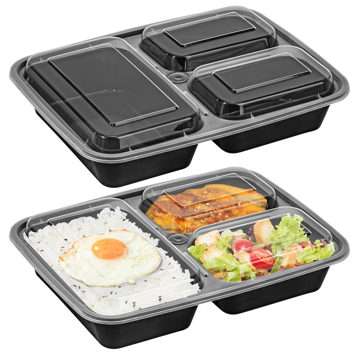 VINSANI 10pk 3 COMPARTMENTS MEAL PREP CONTAINERS 1010425 VINSANI 10pk 3 COMPARTMENTS MEAL PREP CONTAINERS 1010425 - Image 5
