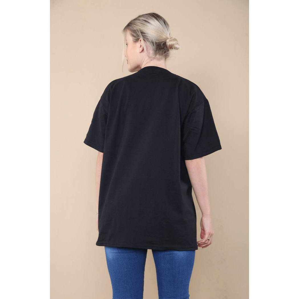 Ladies Oversized Sequin Eye Printed Short Sleeve T-Shirt Ladies Oversized Sequin Eye Printed Short Sleeve T-Shirt - Image 2