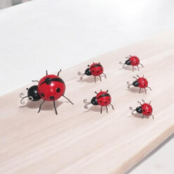 Metal Ladybird Garden Decorations – Set of 6