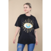 Ladies Oversized Sequin Eye Printed Short Sleeve T-Shirt Ladies Oversized Sequin Eye Printed Short Sleeve T-Shirt - Image 4