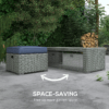 6 Piece Padded Outdoor Rattan Sofa Set with Recliner, Footstools and Table 6 Piece Padded Outdoor Rattan Sofa Set with Recliner, Footstools and Table