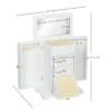 4-Tier Large Jewellery Box with Mirror and 2 Drawers, White