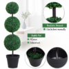 PE Set of 2 Artificial Boxwood Three Balls Topiary Plant Tree's Green PE Set of 2 Artificial Boxwood Three Balls Topiary Plant Tree's Green - Image 5