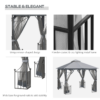 Gazebo Party Tent Canopy Sun Shade for Patio Garden Light Grey 3x3(m) Outsunny - Image 5