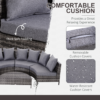 4-Seater Half Moon Shaped Rattan Outdoor Garden Furniture Set Grey - Image 5