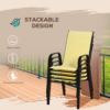 Set of 4 Garden Dining Chair Set Outdoor w/ High Back Armrest Beige Outsunny Set of 4 Garden Dining Chair Set Outdoor w/ High Back Armrest Beige Outsunny - Image 5