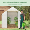 Outsunny Tunnel Greenhouse W/ UV-resistant PE Cover, Wide Door, 2 x 3(m), White - Image 5