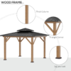 3.5 x 3.5m Aluminium Hardtop Gazebo Canopy 2-Tier Roof Grey - Image 5