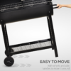 Outsunny Steel 2-Grill Charcoal BBQ w/ Wheels Black - Image 5