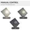 3-Solar Powered Lamp Post, IP44, 51.5Lx47Wx182.5H cm-Black 3-Solar Powered Lamp Post, IP44, 51.5Lx47Wx182.5H cm-Black - Image 5