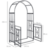 Metal Garden Arch with Double Gate for Climbing Plants