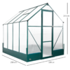 Garden Walk-in Aluminium Greenhouse Polycarbonate with Plant Bed - Image 5