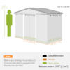 Lockable Garden Shed Large Patio Roofed Tool Metal Storage Sheds Box Khaki Lockable Garden Shed Large Patio Roofed Tool Metal Storage Sheds Box Khaki - Image 5