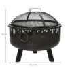 Outsunny 61.5cm 2-In-1 Outdoor Fire Pit & Firewood BBQ Garden Cooker Heater - Image 5