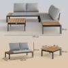 Outsunny 4 Seater Garden Corner Sofa Set with Removable Thick Cushions - Image 5
