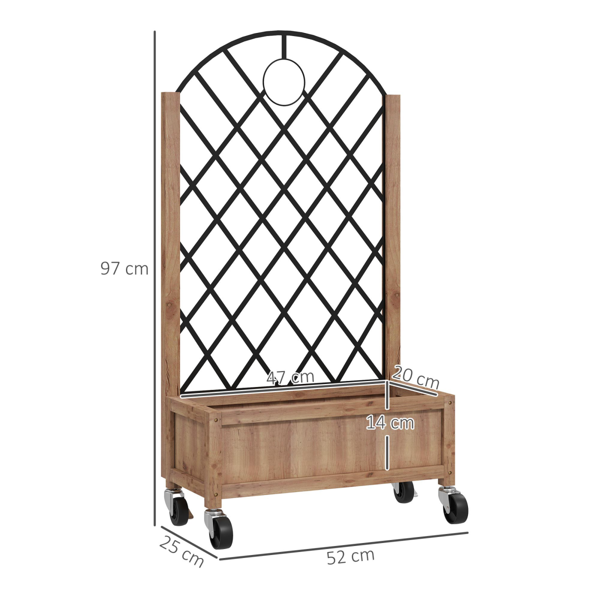Outsunny Wooden Raised Bed, Outdoor Planter Box w/ Metal Trellis Outsunny Wooden Raised Bed, Outdoor Planter Box w/ Metal Trellis - Image 5