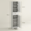Tall Bathroom Storage Cabinet with Arched Doors and Adjustable Shelf, White