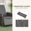 3 Piece Rattan Bistro Set with Adjustable Backrest, Mixed Grey