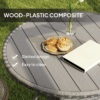 Outdoor PE Rattan Dining Table with Wood-Plastic Composite Top, Grey Outdoor PE Rattan Dining Table with Wood-Plastic Composite Top, Grey
