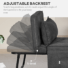 Folding Sleeper Chair Bed with Pillow and Side Pockets, Charcoal Grey