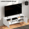 Modern TV Stand Cabinet with Living Room Storage, White