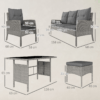 Outsunny 6 Pieces Rattan Garden Furniture Sofa Set, Grey Outsunny 6 Pieces Rattan Garden Furniture Sofa Set, Grey