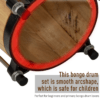 Wooden Bongo Drum Set w/ Sheepskin Drum Head 7.75" & 7" Tuning Wrench HOMCOM Wooden Bongo Drum Set w/ Sheepskin Drum Head 7.75" & 7" Tuning Wrench HOMCOM