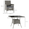 Outsunny Rattan Outdoor Dining Table and Chairs for 4, Light Grey Outsunny Rattan Outdoor Dining Table and Chairs for 4, Light Grey