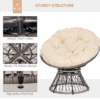 360??Swivel Rattan Papasan Moon Bowl Chair Round Outdoor w/ Padded Outsunny 360??Swivel Rattan Papasan Moon Bowl Chair Round Outdoor w/ Padded Outsunny