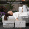 3pc Rattan Sofa Set Lounge Furniture Tea Table, Side Table & Cushioned Grey