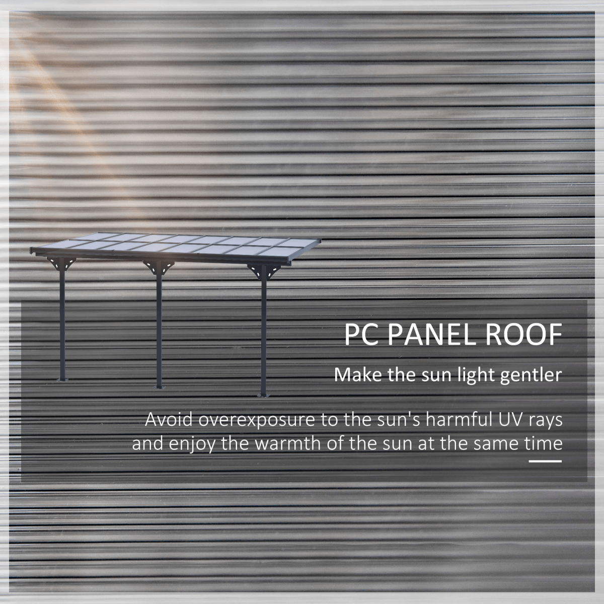 Outdoor Patio Gazebo Pergola, Aluminum Post, 4.35x3m Mounted on the Wall Roof Outdoor Patio Gazebo Pergola, Aluminum Post, 4.35x3m Mounted on the Wall Roof - Image 5