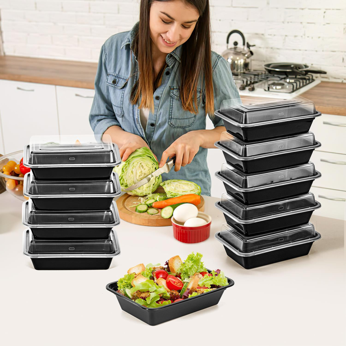 VINSANI 30pk 1 COMPARTMENT MEAL PREP CONTAINERS 1010474 VINSANI 30pk 1 COMPARTMENT MEAL PREP CONTAINERS 1010474 - Image 6