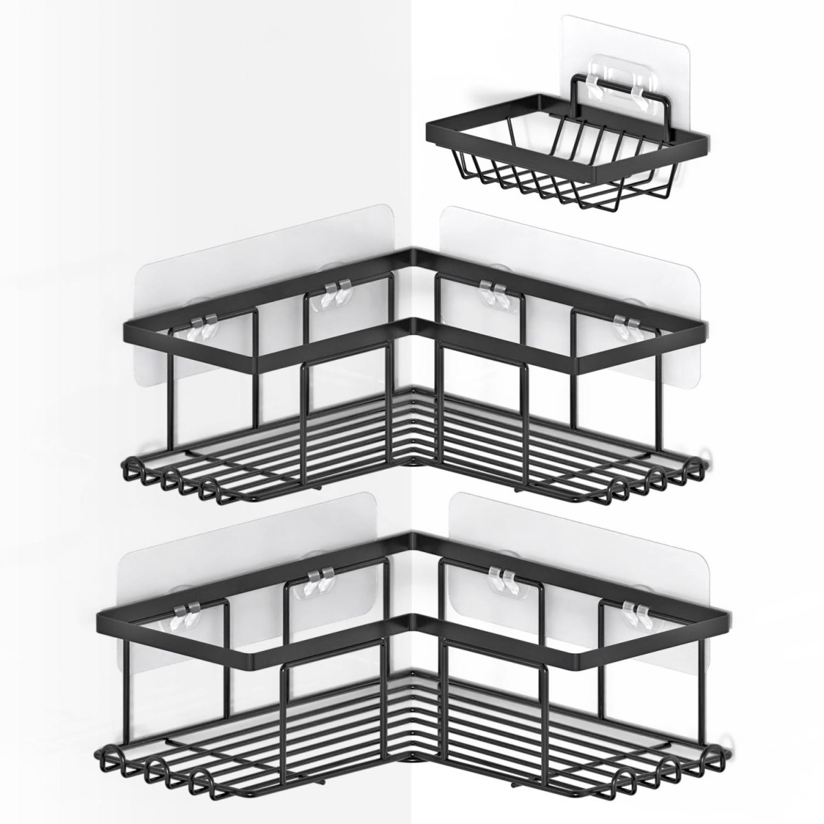 Set of 3 Black Shower Caddies Set of 3 Black Shower Caddies - Image 5
