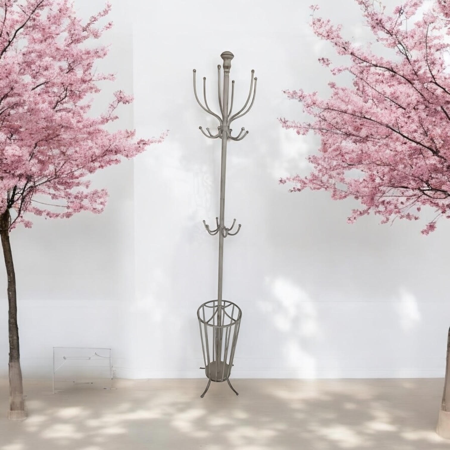 175CM CREAM METAL COAT STAND/ UMBRELLA HOL 175CM CREAM METAL COAT STAND/ UMBRELLA HOL - Image 5