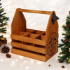 WOODEN 6 BOTTLE HOLDER WITH METAL OPENER - Image 5