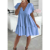 Italian V Neck Smock Dress - Elegant Everyday Style Italian V Neck Smock Dress - Elegant Everyday Style - Image 4