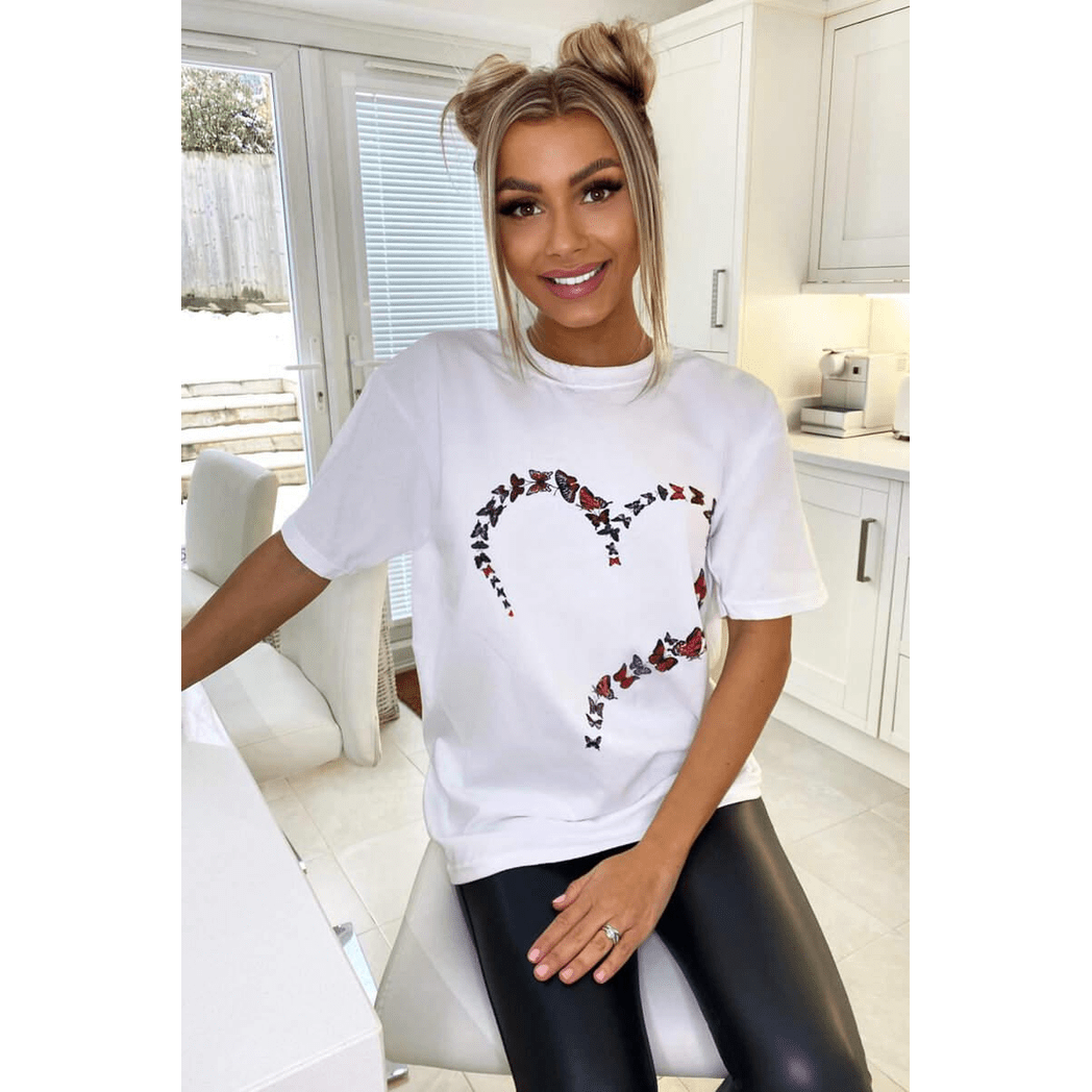 Ladies Oversized Printed Heart Short Sleeve T-Shirt Ladies Oversized Printed Heart Short Sleeve T-Shirt - Image 8