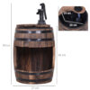 Outsunny Wood Barrel Pump Garden Fountain Water Feature Flower Planter Stand New - Image 5